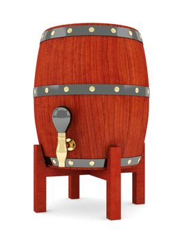 image of the old wine barrels on a white background