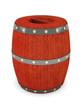 image of the old wine barrels on a white background