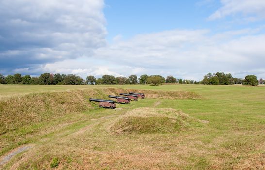 This is the American - French position on the battlefield at Yorktown. This is the site of the pivitol battle that won American independance.