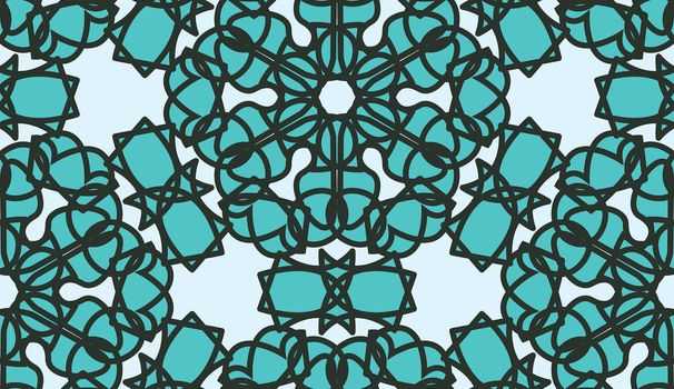Blue stained glass seamless background vector