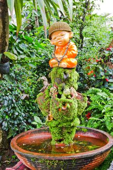 Terra cotta in characteristic of Thai traditional doll