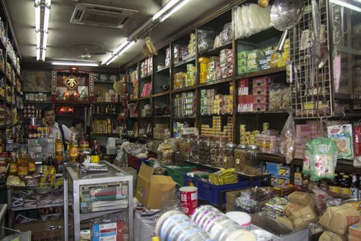BANGKOK, THAILAND- OCT 10TH: A typical grocer's shop in Chinatown, Bangkok on October 10th 2012. Chinatown is one of the oldest areas of the city.