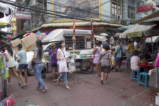 BANGKOK, THAILAND- OCT 10TH: Bustling Chinatown in Bangkok on October 10th 2012. Chinatown is one of the oldest areas of the city.