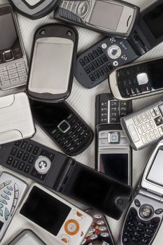 A selection of old mobile phones - cellphones