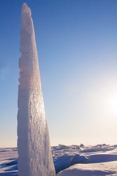 sea ice close up in the winter