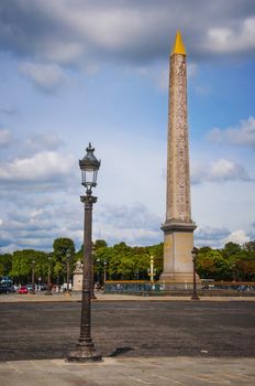 The Luxor obelisk in the Place de la Concorde in Paris.