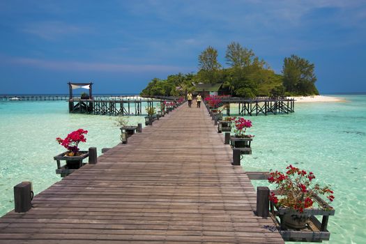 Lankayan island resort at daytime in Borneo, Malaysia