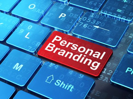 Advertising concept: computer keyboard with word Personal Branding on enter button background, 3d render