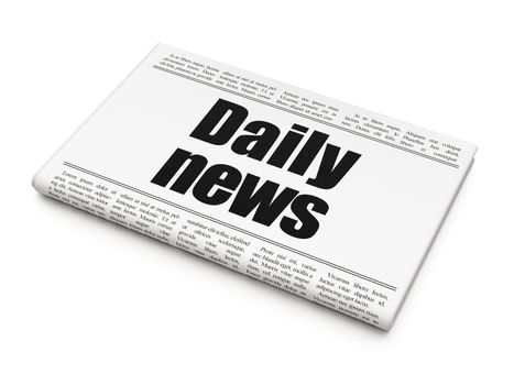 News news concept: newspaper headline Daily News on White background, 3d render
