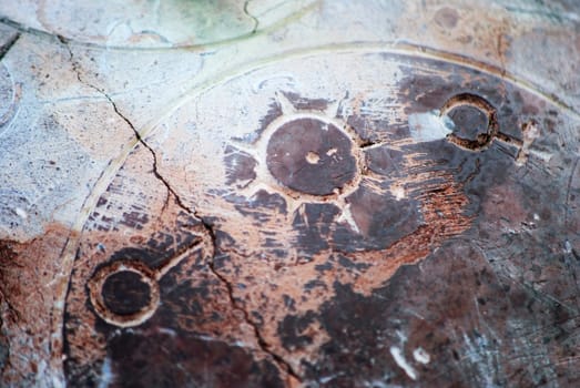 old stone globe detail