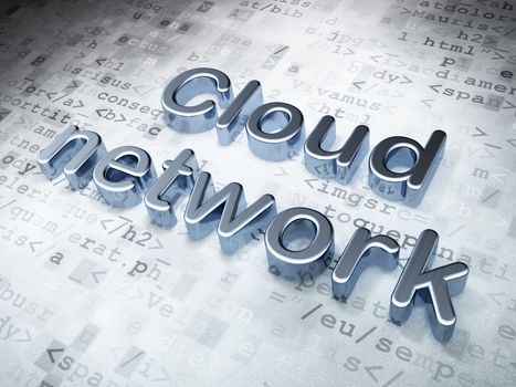 Networking concept: Silver Cloud Network on digital background, 3d render