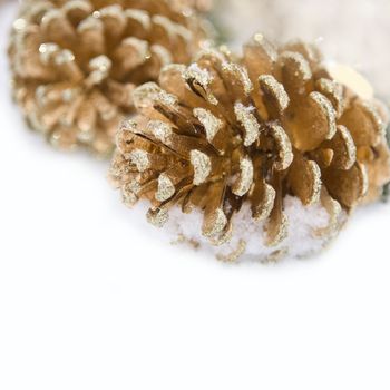  Christmas cone. Holiday Decorations Isolated on White Background 