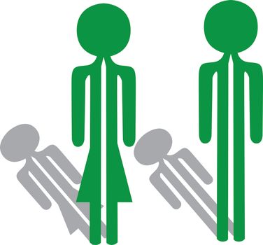 drawing of man woman green