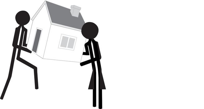 man and woman moving their home