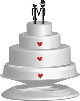 loving couple on the wedding cake