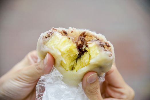 Sweet potato with red bean in Japanese dessert