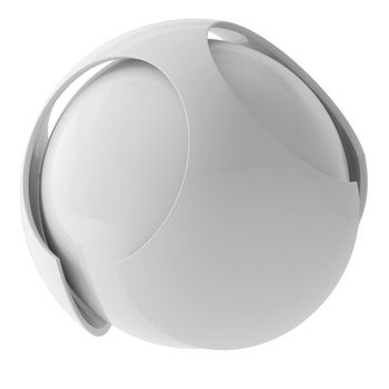 3d white abstract sphere. 3d render isolated on white background