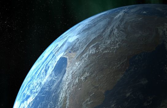 Earth close up view