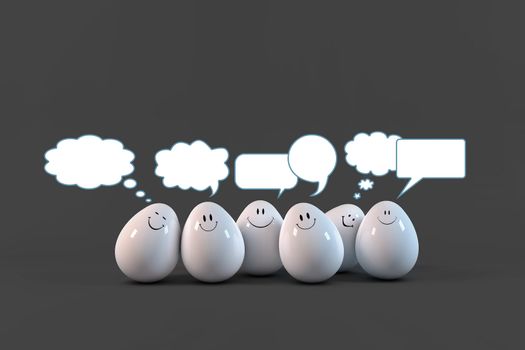 Eggs social chat communicating each other