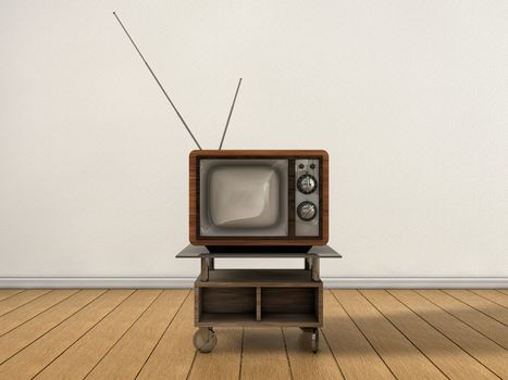Vintage Tv on a clean room