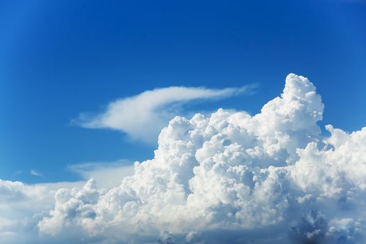 The beautiful white clouds and blue sky