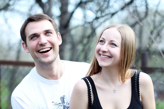 Portrait of a happy young couple