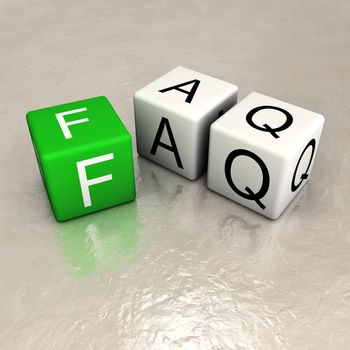 faq word made of cubes