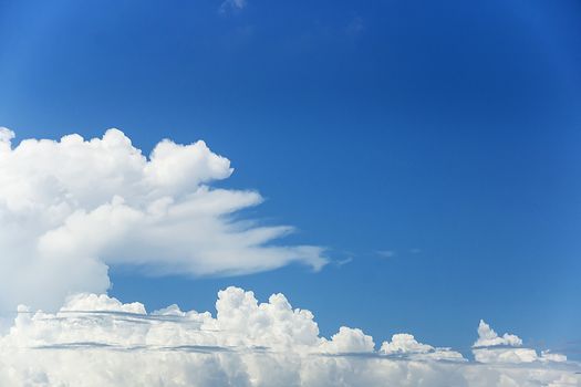 The beautiful white clouds and blue sky