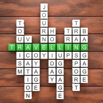 Crosswords with several travelling related words