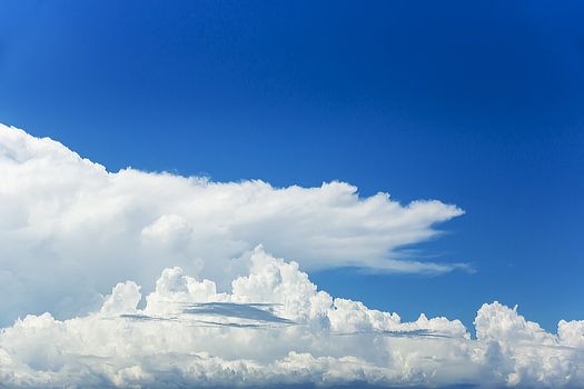 The beautiful white clouds and blue sky