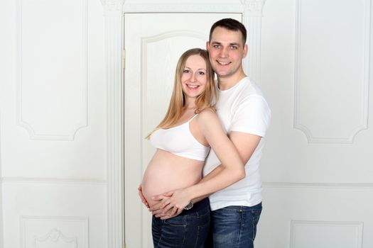 Young couple family pregnant