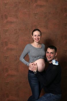 Young couple family pregnant