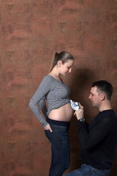 Young couple family pregnant