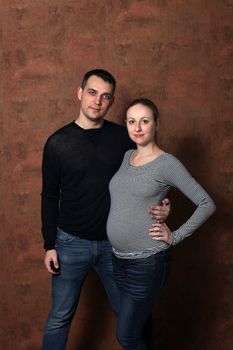 Young couple family pregnant