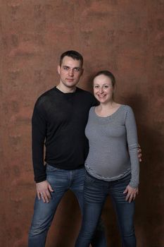 Young couple family pregnant
