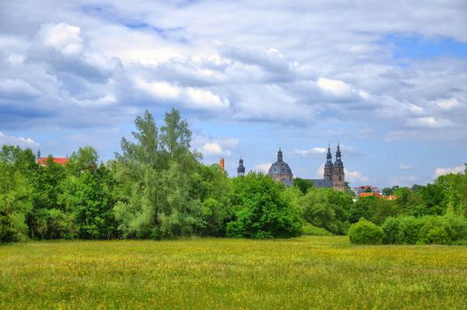 Field in Aueweiher Park  in Fulda, Hessen, Germany