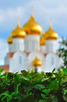 Assumption Cathedral with golden domes, Yaroslavl, Russia