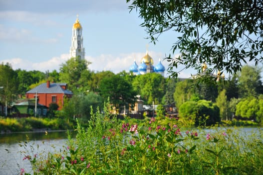 Lavra (Trinity Sergiev Monastery) from Kelar Lake, Sergiev Posad, Moscow region, Russia