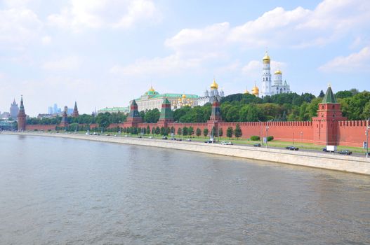 A view to Kremlin from Moscow river, Moscow, Russia