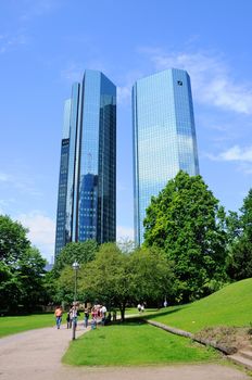 Deutsche Bank Skyscrapers, Frankfurt am Main, Hessen, Germany
