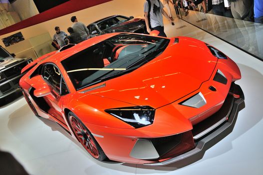 FRANKFURT - SEPT 14: Hamann Nervudo Lamborghini Aventador presented as world premiere at the 65th IAA (Internationale Automobil Ausstellung) on September 14, 2013 in Frankfurt, Germany