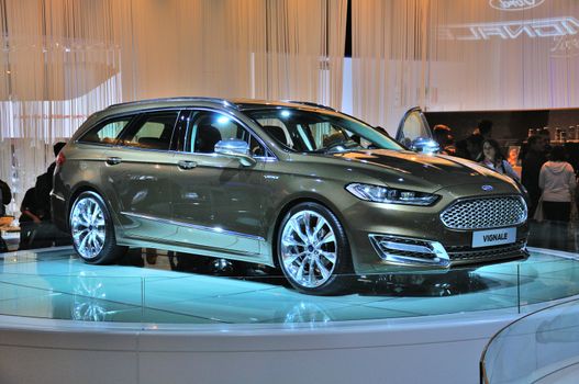 FRANKFURT - SEPT 14: Ford Mondeo Vignale presented as world premiere at the 65th IAA (Internationale Automobil Ausstellung) on September 14, 2013 in Frankfurt, Germany