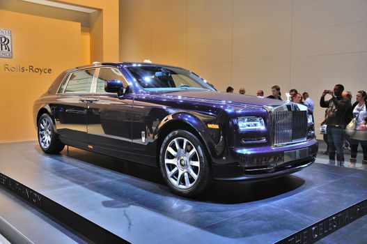 FRANKFURT - SEPT 14: Rolls-Royce Phantom presented as world premiere at the 65th IAA (Internationale Automobil Ausstellung) on September 14, 2013 in Frankfurt, Germany