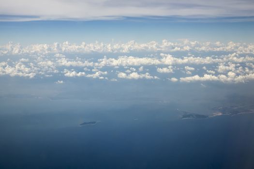 The beautiful white clouds and blue sky