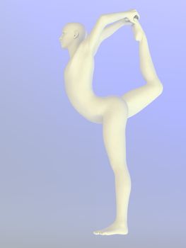 A digital illustration of an isolated yoga pose statue