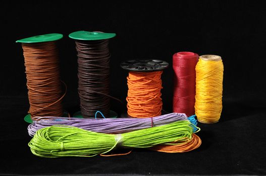 Roll of Twine isolated on a Black Background