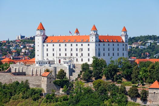 Medieval castle on the hill against the sky, Bratislava, Slovakia