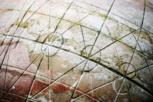 old stone globe detail