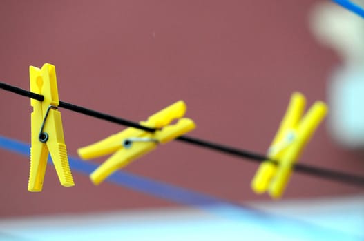 Some Colored Clothing Clips, in Canary Islands, Spain