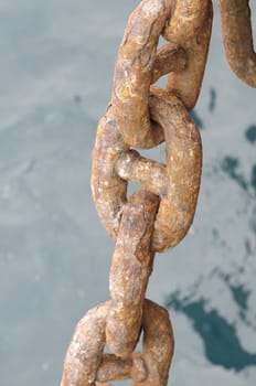 An Old Rusty Naval Chain, in Canary Islands, Spain